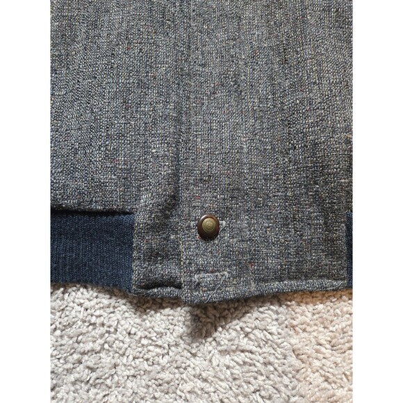 Pendleton Virgin Wool Country Traditionals Bomber Jacket Gray Tweed Large Zip - Picture 8 of 11